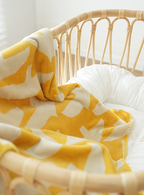 CASTLE GARDEN仿水貂绒三角针印花婴儿童毯盖膝毯毛毯 飞鸟企鹅