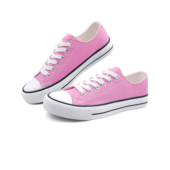 时尚 板鞋 女帆布鞋 新款 低帮芭比粉女鞋 欧美潮流百搭大码 球鞋 学生
