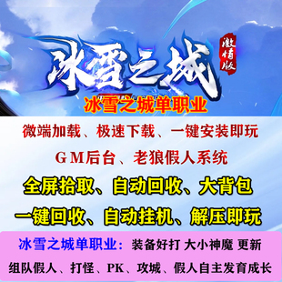 热血传奇单机冰雪之城激情版单职业假攻城pkpc游戏电脑端