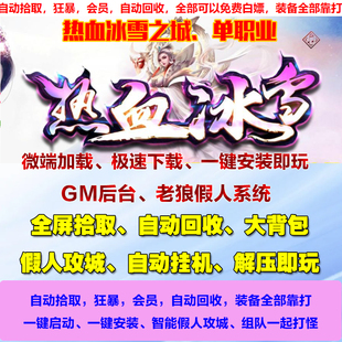 热血传奇单机热血冰雪之城复古微变三职业智能假人一键电脑pc微端