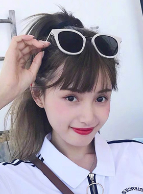 方形白框墨镜女款高级感防紫外线