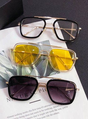 复联钢铁侠唐尼使徒行者2古天乐同款眼镜蜘蛛侠英雄远征方形墨镜