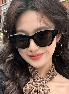 杨紫同款猫眼墨镜女潮大框显脸小