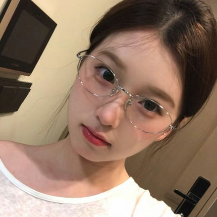 复古猫眼小脸书呆子金属框眼镜女防蓝光网红高智感眼镜框架配近视