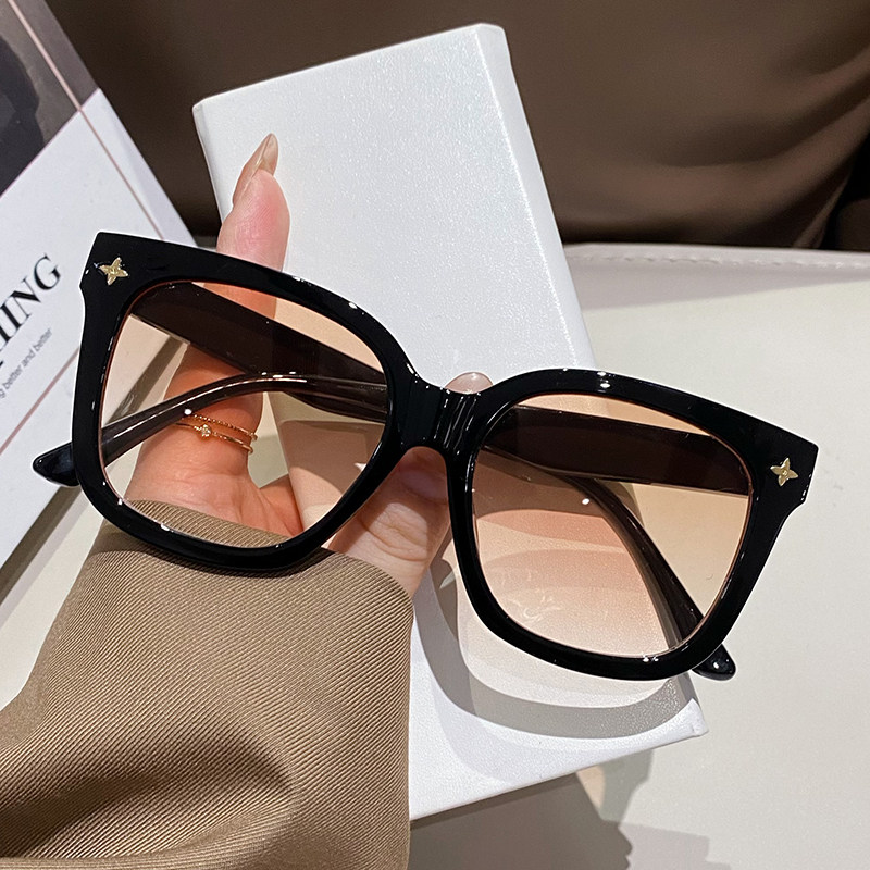 日落色墨镜女款2025新款高级感显白装饰眼镜潮大框太阳镜显脸小