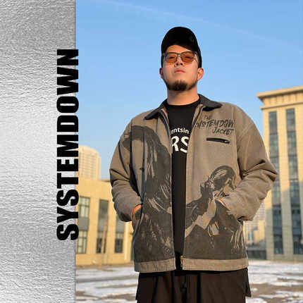 SSTD春季NANA底特律J97军布ol夹克翻领水洗做旧大码外套格纹内里