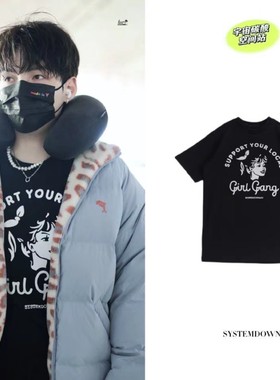 SSTD-Girl gang 女孩美式复古印花短袖