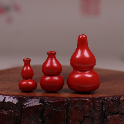 高含量朱砂光面葫芦挂件散珠