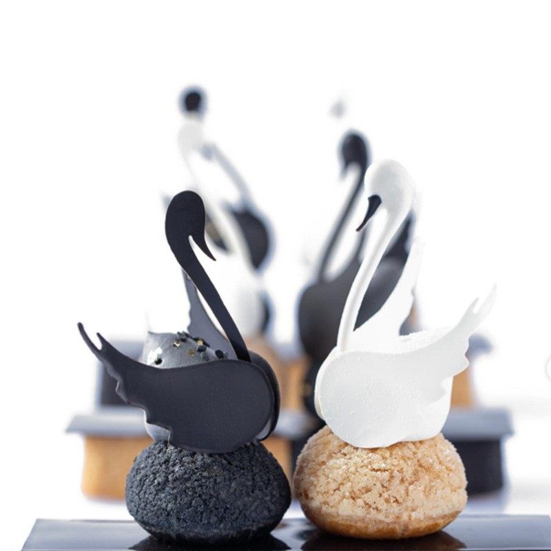 天鹅造型食品级硅胶模具矽胶磨具蛋糕烘焙创意菜摆盘巧克力插片模