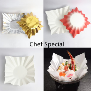 火锅专用纸一次性火锅锡纸 白色 日式 金色锡纸火锅纸 红色