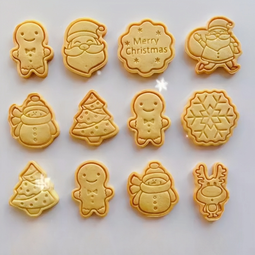 欧式圣诞饼干模具雪花雪人圣诞树姜饼人麋鹿烘焙diy切模卡通磨具
