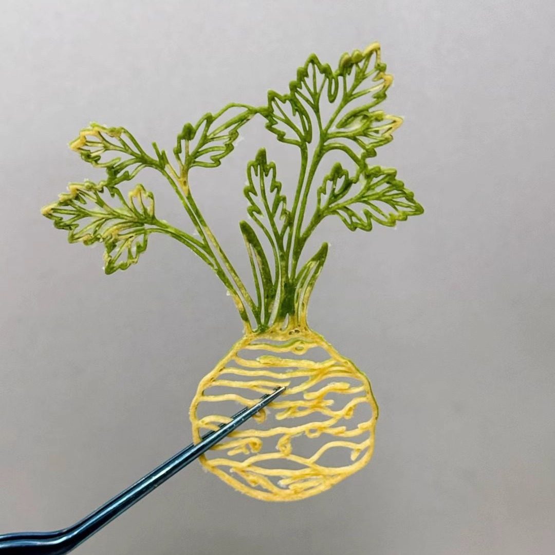 创意蕾丝硅胶烘焙模具镂空胡萝卜法餐冷菜点缀脆片树叶烘焙磨具