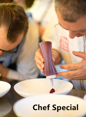 Chef厨师用品工具 西餐酱料壶 透明 挤压平 挤酱瓶 酱汁瓶子挤瓶