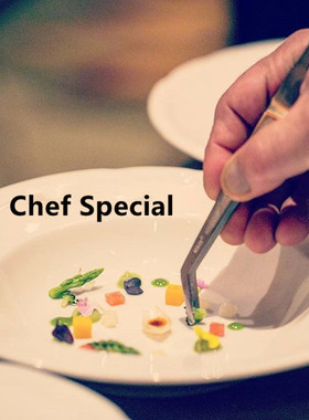 分子料理 后厨CHEF主厨不锈钢工具弯头镊子食品级304专用摆盘镊子