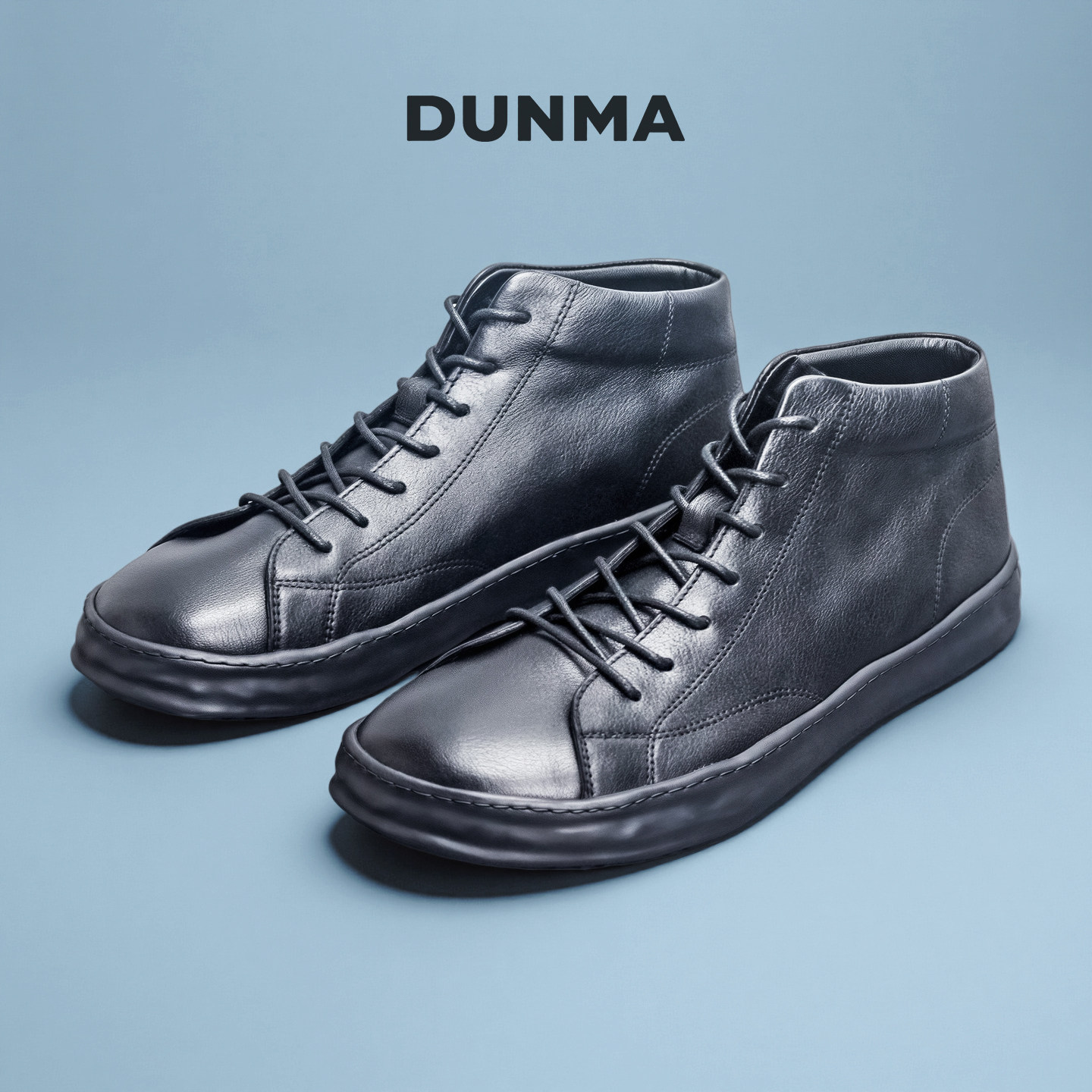 马丁靴男2025新款春季高帮板鞋真皮复古中帮短靴英伦黑色靴子男潮