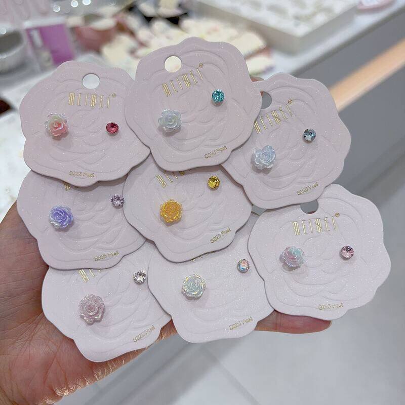 美薇新款简约设计马卡龙色系耳钉耳环