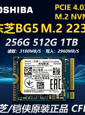 东芝铠侠BG5bg4 1T 512GM.2 2230固态硬盘掌机硬盘相机CFE卡sn740