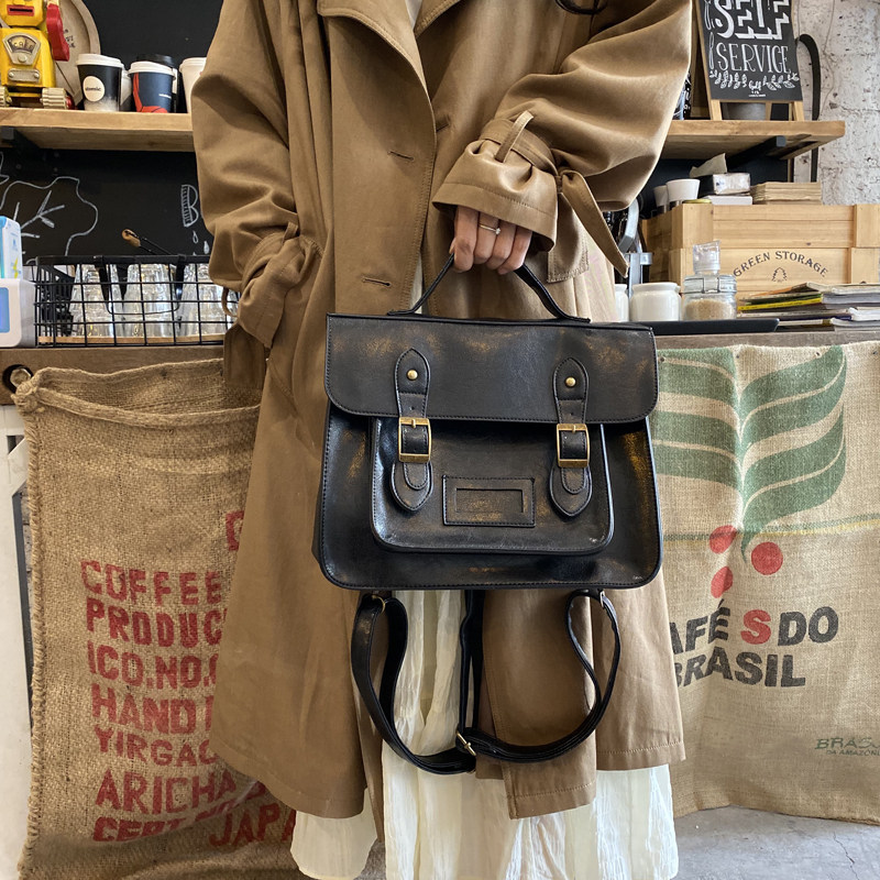 BACKPACK WOMENS 2024 NEW BRITISH STYLE FASHION RETRO MULTIFUNCTIONAL BACKPACK VERSATILE HANDBAG COLLEGE STYLE SCHOOL BAG