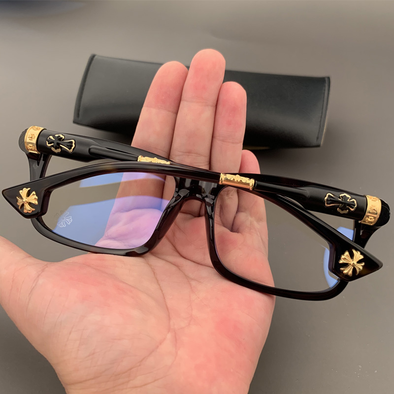 Sword crosin eye frame silver details retro heavy myopia flat light men's and women's plain face personalized glasses frame