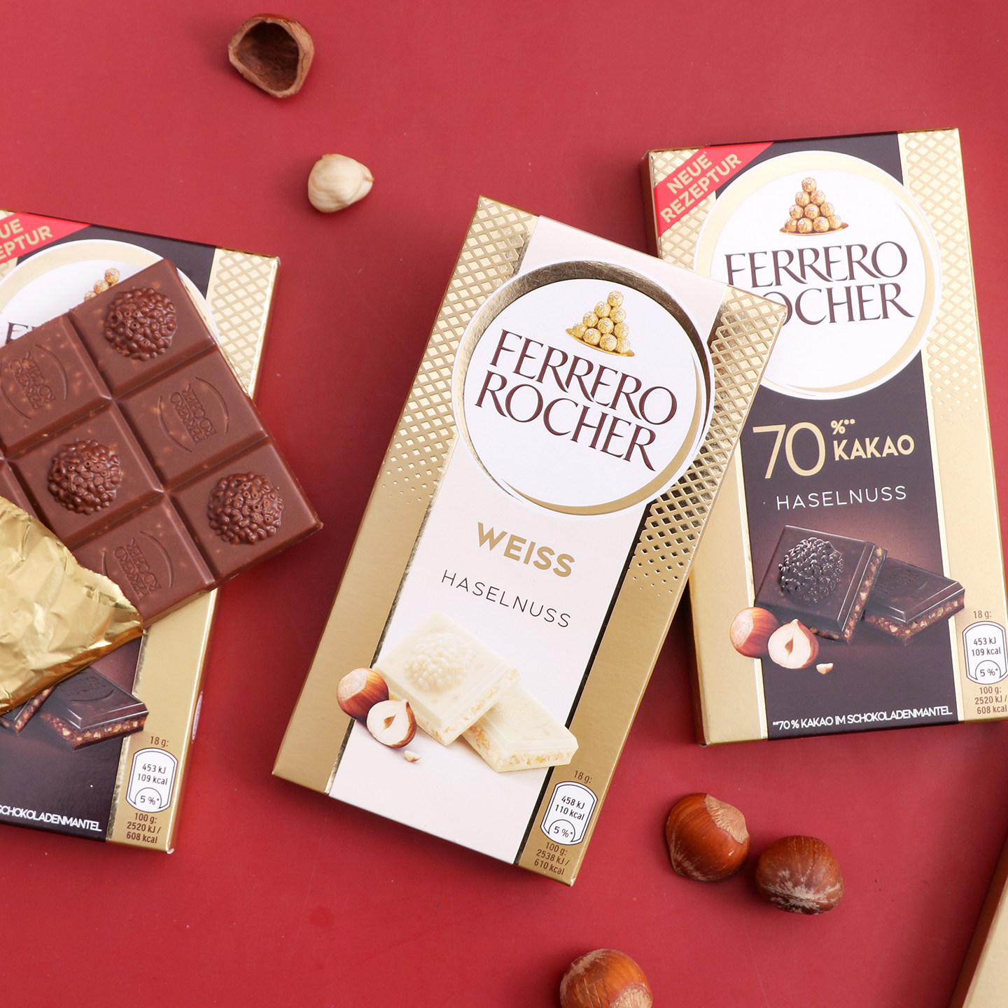 德国原装进口高端费列罗黑巧克力牛奶榛子碎夹心排块零食休闲食品