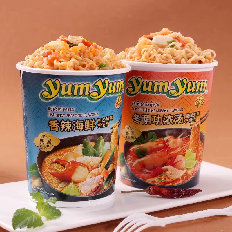 泰国进口食品养养牌冬荫功海鲜方便面酸辣虾味浓汤面即食杯面袋装