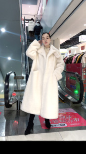 2025年冬进口仿水貂欧貂皮草貂皮大衣女款立领加长款外套女