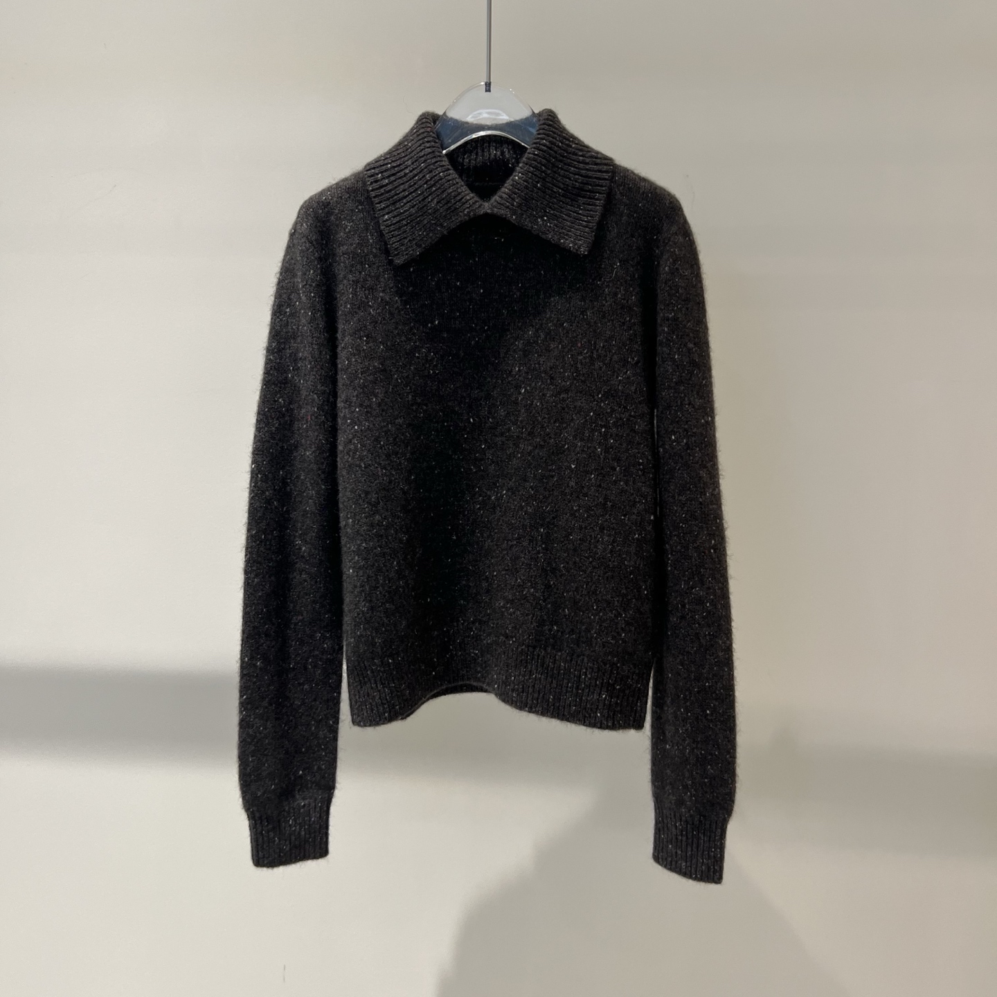 时尚百搭极简风翻领针织衫套衫女