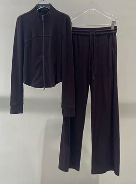 店艾诺丝2025秋季新款修身收腰利落显瘦软糯气质外套裤子AR604113