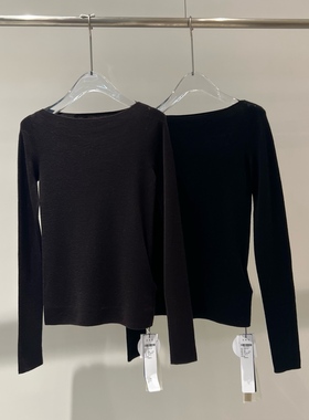 店艾诺丝2025秋季新款时尚百搭修身显瘦圆领针织衫女上衣AR804163