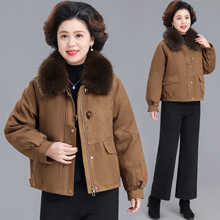 小个子妈妈冬装外套2026新款中年女士高级感短款羽绒服小棉袄上衣