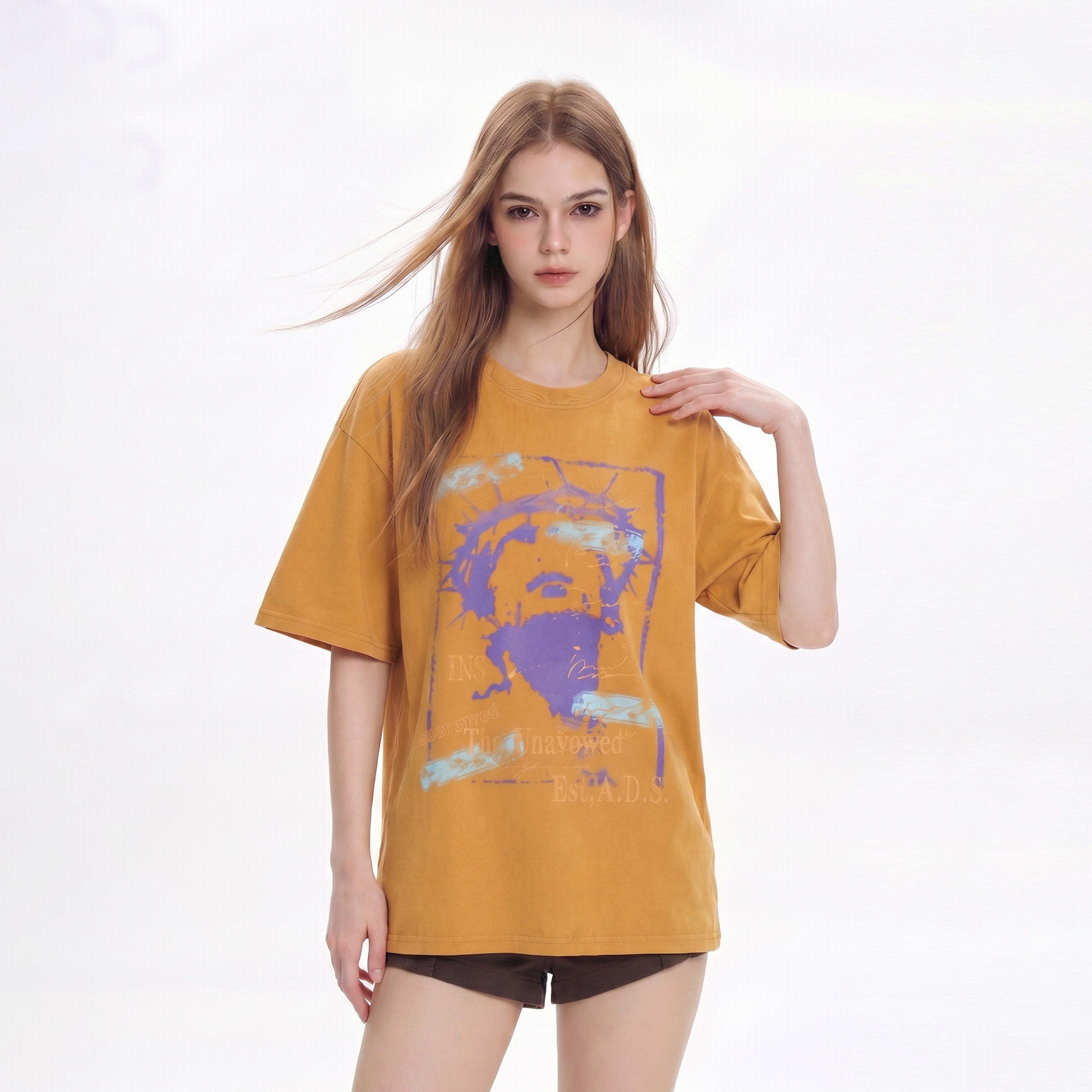 CTB啤酒队长2026夏季新款美式复古水洗做旧印花短袖T恤女情侣tee