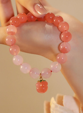 柿柿如意天然玉石手串礼物