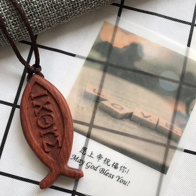 jd鱼24401义树家红檀项链工艺品