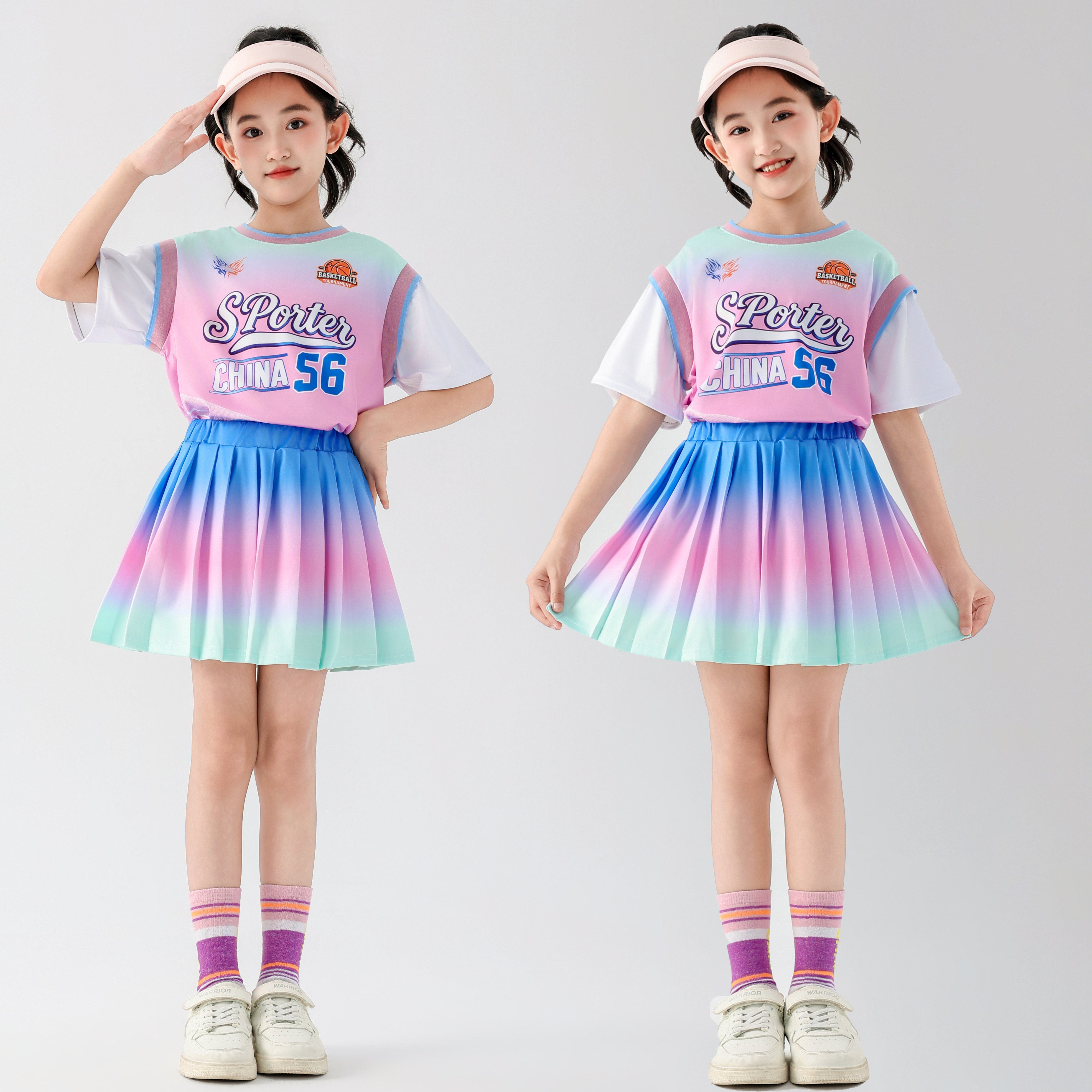 六一新款儿童演出服小学生运动会服装啦啦队服篮球服幼儿园表演服