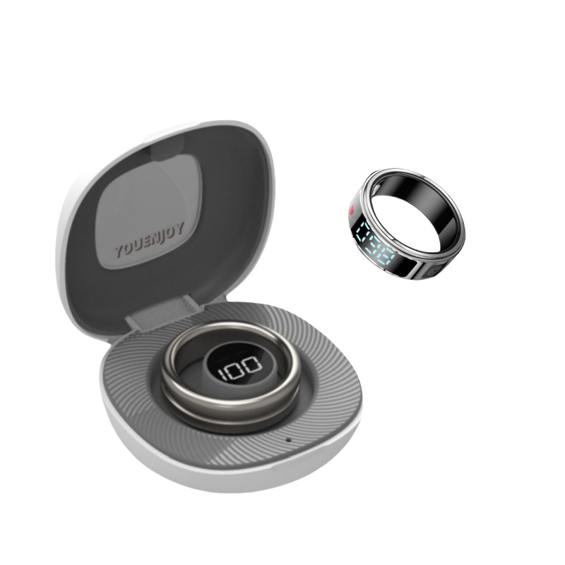 戒指磁吸收纳仓充电盒数码显示