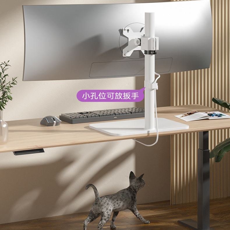 适用于优派34/38/43英寸电脑底座免打孔增高旋转桌面升降大承重