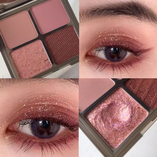 高级感红丝绒玫瑰眼影四色盘酒红哑光珠光韩妆秋冬显白平价初学者
