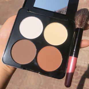 四色修容女高光腮红阴影三合一正品自然裸妆修容带刷子平价侧影粉