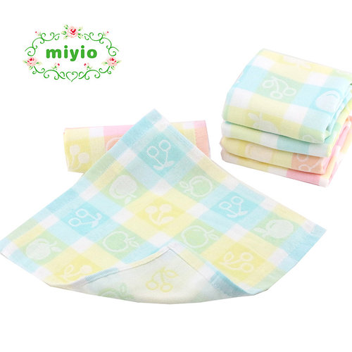 miyio宝宝纯棉纱布小方巾手帕