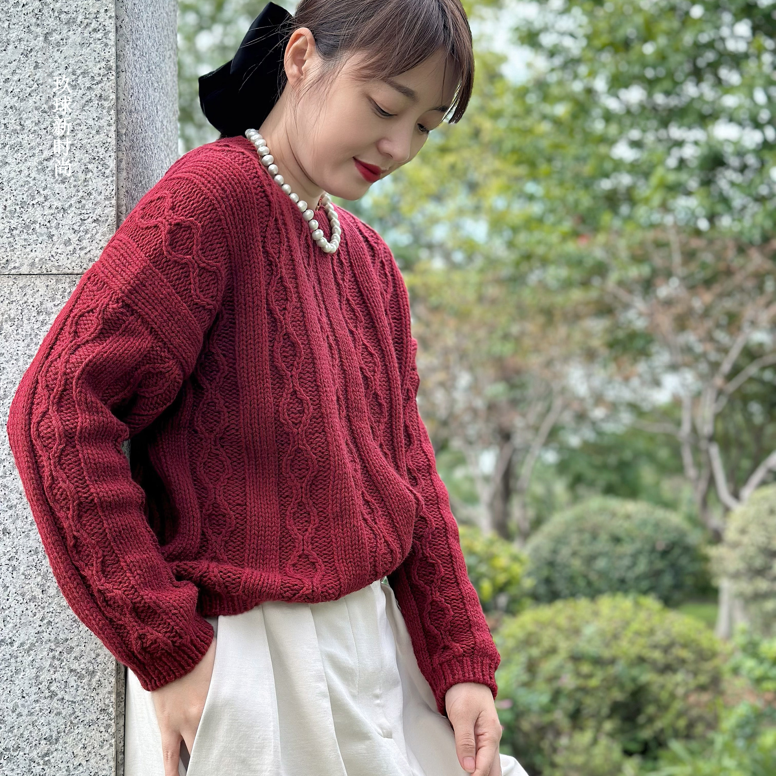 织港风怀旧套头衫同款羊毛线一两（50克）玖球纺织编织毛线手编线