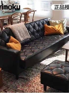 包邮日本进口Karimoku60沙发床三人沙发折叠小户型客厅多功能复古