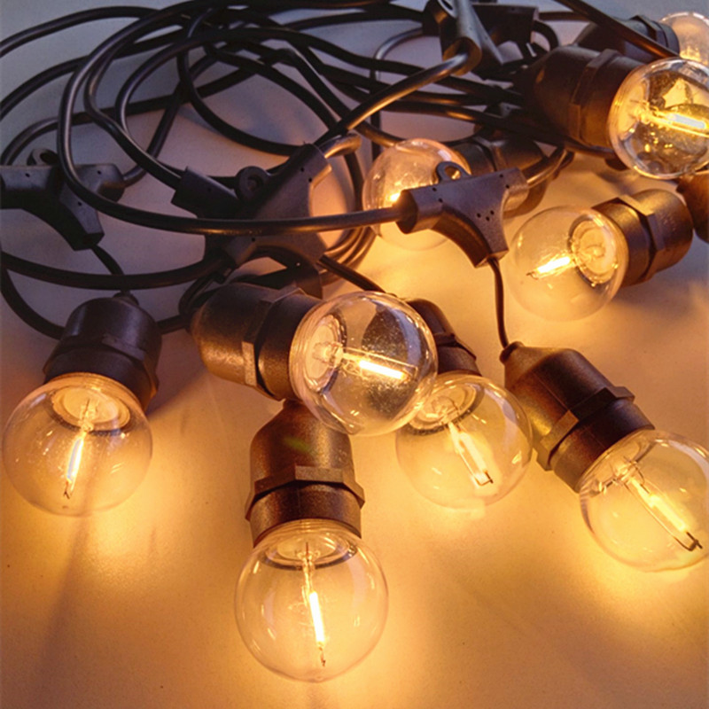G45欧式复古220V塑料LED装饰灯串E27户外工程防水节日婚庆庭院灯