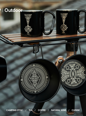 ETP精灵户外黑色便携餐具DW不锈钢雪拉碗露营轻量黑化野营雪拉杯