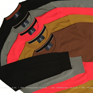 男士 3股85支18针钻石羊毛圆领长袖 上衣2652 2024秋冬新款 J家