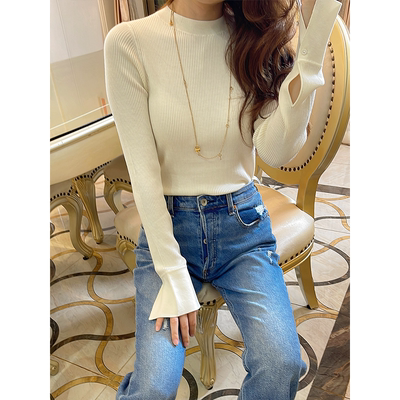 美丽奴羊毛圆领套头针织