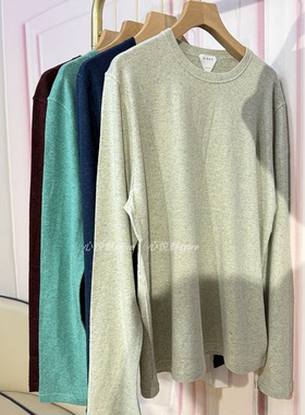 BBE礼贝 基础百搭休闲16针单边汗麻棉圆领套头针织上衣1111