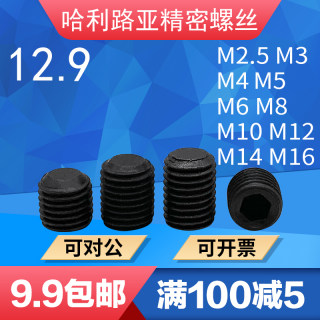 12.9级DIN913内六角平端紧定GB77止付无头螺丝M2.5M3M4M5 -M12M16