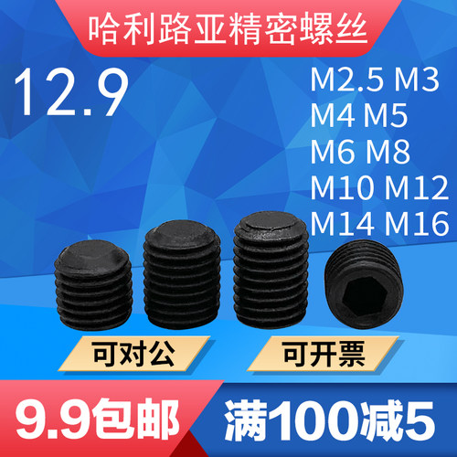 12.9级合金钢平端紧定螺钉