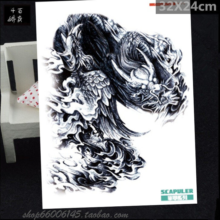 3d大花臂全臂半甲女生花旦纹身贴男士持久防水男半臂花臂贴纸文身