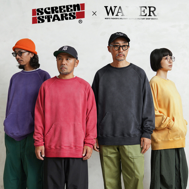 纯原 美式复古WA1PER水洗作旧男vintage休闲百搭阿美咔叽套头卫衣